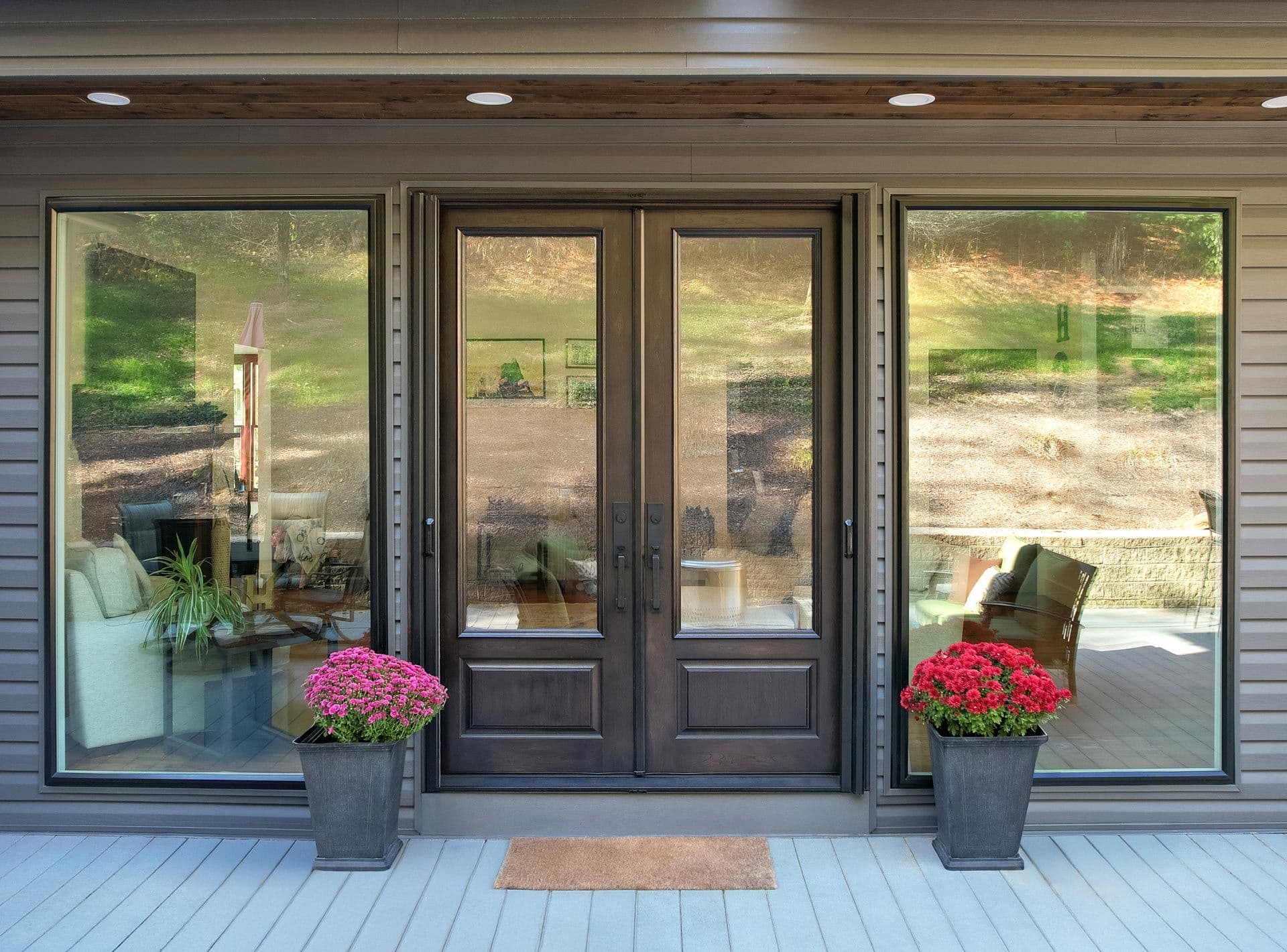 Beautiful cherry wood double entry door